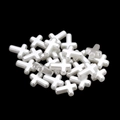 Perline a croce in ABS bianco perlato con fori laterali per creazione di gioielli fai-da-te - Croce / 20 Pezzi/Confezione