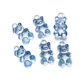 Detailed view of six translucent blue resin bear pendants for DIY jewelry crafts - 10 Pieces/Pack (12x21mm) / Blue