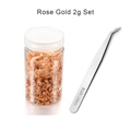 Rose gold foil flakes 2g set with tweezers for nail art and DIY craft decoration - 2g / Rose Gold