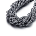 Deep grey 6mm heishi clay beads in a multi-strand twisted necklace with metallic luster - 6mm/40cm / Dark Gray Speckled