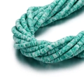 6mm green and white marble pattern clay heishi beads for DIY jewelry making - 6mm/40cm / Green Speckled
