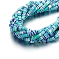 Mix of 6mm blue, green, and white heishi clay beads for DIY jewelry making and bracelets - 6mm/40cm / Mixed Color 03