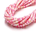 Pink and white 6mm bohemian heishi beads for DIY jewelry and beaded bracelet making - 6mm/40cm / Mixed Color 07