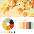 DIY Schmuck-Set mit 4800 Stück 2mm Glasperlen in sechs herbstlichen Farben - In Box (ca. 72g) / Gelbe Blätter