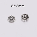 Retro silver 8x8mm hollow flower bead caps for DIY jewelry making accessories 100pcs - 8*8mm (100 Pieces/Pack) / Antique Silver