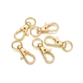 5-piece set of golden lobster clasps with 360-degree swivel ring for DIY keychain hardware - KC Gold