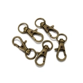 5-pack antique bronze swivel lobster clasps for DIY keychains and bag hardware - Antique Bronze