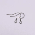 Detailed macro view of stainless steel fish hook earrings with spiral coil for DIY jewelry - Fish Hook Style (Style 6) / 50 Pieces / Original Stainless Steel