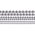 Silver bead ball chains in various sizes for DIY jewelry and tags, metallic finish - 1.2mm (5m/Pack)