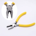 Close-up of DIY jewelry pliers with yellow non-slip handle and spring-loaded cutting jaw - Combination Pliers