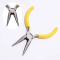 Detail of 5-inch needle-nose jewelry pliers with yellow insulated handles and spring - Needle Nose Pliers (Smooth)