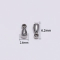 Polished stainless steel teardrop pendants 2.6x6.2mm for jewelry making extension chains - 20 Pcs/Pack / Steel Color