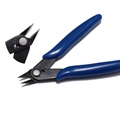 Blue handle precision jewelry pliers set for DIY crafts and wire cutting on white background - Diagonal Pliers