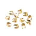 18K light gold stainless steel pinch bails for necklaces and DIY jewelry making - 3*7mm (50 Pieces/Pack) / Gold