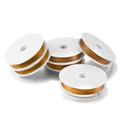 Golden stainless steel jewelry wire on white spools for DIY crafting and beadwork set - 1mm (7m/Pack) / Gold