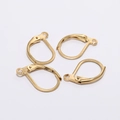 Polished gold stainless steel lever back earring hooks for DIY jewelry making - 15*10mm (20 Pieces/Pack) / Gold