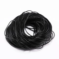 Premium zwart ronde lederen koord rol voor DIY sieraden maken en handgemaakte accessoires - 2mm / 2 Meter / Zwart