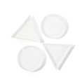 Witte geometrische sieraden organizers inclusief twee ronde en twee driehoekige bakjes - Driehoek
