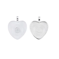 Dettaglio della base del pendente a forma di cuore con interno strutturato per gioielli - 25mm (10 pezzi/confezione) / Argento Lucido