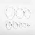 Ensemble de cabochons ovales en verre transparent en 8 tailles pour bijoux et artisanat DIY - 50 Pièces/Paquet (8*10mm) / Vert foncé