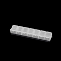 Boîte de rangement portable en plastique transparent à 7 compartiments avec couvercles - Blanc