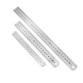 Three-piece stainless steel ruler set including 15cm, 20cm, and 30cm double-sided scales - 15CM / Steel