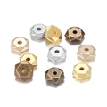 Macro detail of 7mm polyhedron geometric spacer beads in gold silver and bronze metal finishes - 7mm (Hole 1.2mm, 200 Pcs/Pack) / Multicolor