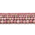 Frosted rhodochrosite natural stone beads in various sizes for DIY jewelry making - 4mm