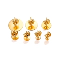 Golden stainless steel flat head stud earring set with butterfly backings for DIY jewelry - 3x12mm / Gold
