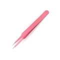 Pinzette di precisione ESD-14 rosa in acciaio inox con punta fine per bellezza e gioielli - ESD-14