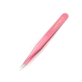 Detailed macro of pink ESD-10 anti-static stainless steel tweezers for precision work - ESD-10