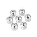 Close-up of 8mm silver faceted CCB spacer beads with precision geometric cut for DIY jewelry - 8mm (100 Pieces/Pack) / Rhodium