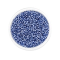Macro detail of royal blue 2mm glass tube beads in a clear round container for DIY crafts - 1800 pcs/Pack (2mm) / Sky Blue