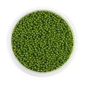 Perline di vetro verde erba da 2mm per gioielli fai-da-te in un contenitore tondo - 2mm Circa 1800pz/Confezione/18g / Verde Fagiolo Mungo