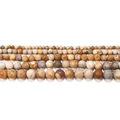 Frosted chrysanthemum stone beads in five sizes with natural mineral textures on white background - 4mm / Matte Chrysanthemum Stone