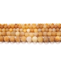 Natural matte yellow topaz loose round beads in four sizes for DIY jewelry making - 4mm / Frosted Yellow Stone