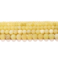 Various sizes of matte lemon jade beads ranging from 4mm to 12mm on white background - 4mm (92 Beads/Strand) / Frosted Lemon Jade