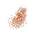 Iridescent champagne pink cylindrical glass bugle beads for DIY jewelry making - 2mm (1800 Pieces/Pack) / Nude