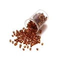 Amber 2mm glass bugle beads with ribbed texture for DIY jewelry and embroidery crafts - 2mm (1800 Pieces/Pack) / Coffee