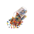 Close-up of colorful 2mm glass seed beads spilling from a transparent container - 2.0mm (Approx. 1800pcs/17g) / Multicolor