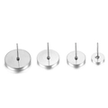 Vista piatta di basi per orecchini in acciaio inossidabile in quattro dimensioni - 6mm (10 Pieces Pack)