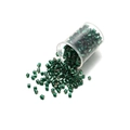 Green 2mm glass bugle beads for jewelry making pouring out of a glass container - 2mm (1800 Pieces/Pack) / Dark Green