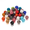 Dettaglio di perle disco da 10 mm in argilla con cristalli colorati per creazione gioielli - 10mm (10 Pezzi/Confezione) / Multicolore