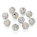 10mm Shamballa Tonperlen mit AB Regenbogen Strasssteinen für DIY Armbänder Schmuck - 10mm (10 Stück/Packung) / AB-Farbe