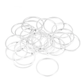 Macro shot of silver circular metal jump rings for DIY jewelry making and earring parts - 8mm / Silver
