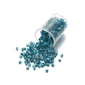 DIY metallic blue cylindrical glass seed beads with vertical ribbed texture in container - 2mm (1800 Pieces/Pack) / Teal