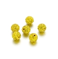 Set mit sechs 10mm gelben Shamballa-Perlen mit Kristall-Strass für DIY-Schmuckdesigns - 10mm (10 Stück/Packung) / Gelb