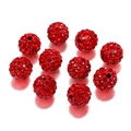 Perline Shamballa rosse da 10mm con strass scintillanti per bracciali fai-da-te - 10mm (10 Pezzi/Confezione) / Rosso