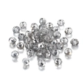 Macro shot of gray faceted crystal glass beads with precision cut for DIY jewelry making - Transparent AB-Silver
