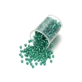 Χάντρες 2,5mm tiffany blue από γυαλί με ασημί πυρήνα σε διαφανές φιαλίδιο - 2mm (Περίπου 1800 Τεμ/Πακέτο, 22g) / Πράσινο